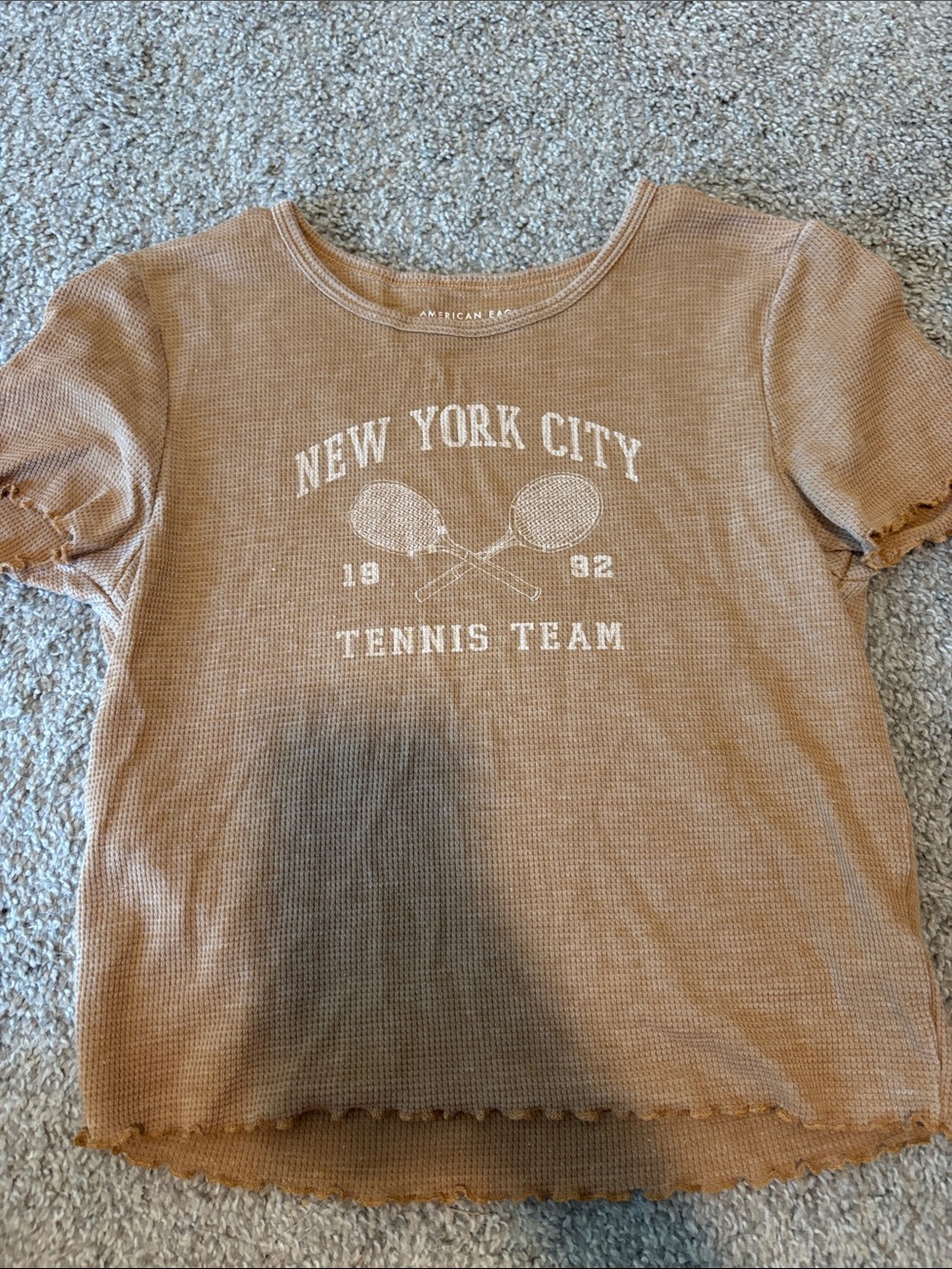 American Eagle Outfitters Waffle Knit Tee - Rust